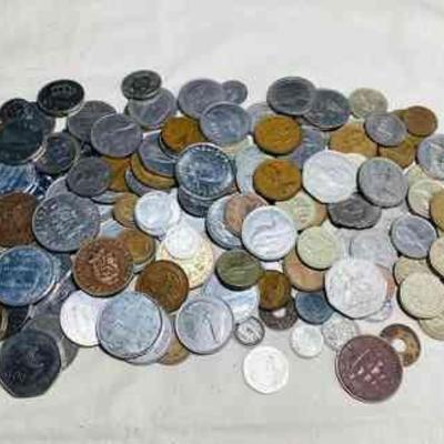 KIHE108 Vintage Coins From Around The World	Lot full of coins from all over, most from England. Other places include East Africa, France,...