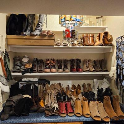  Freebirds & Misc Booties sz-8- 8 1/2- 9 & 10's-NOTE:Tall Grey Freebirds & 2nd Row 5th Red Freebirds -Sold
