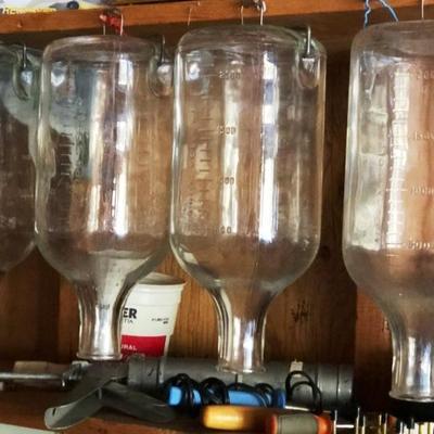 Antique Hospital Glass IV Bottles