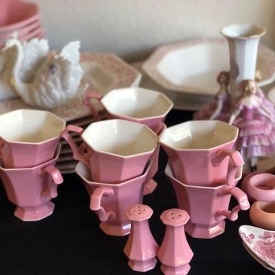 Pink and White Vintage Dishes