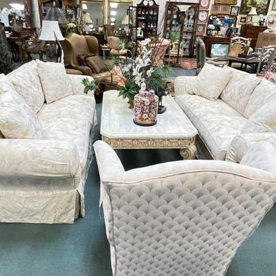 Matched pair French/Traditional sofas