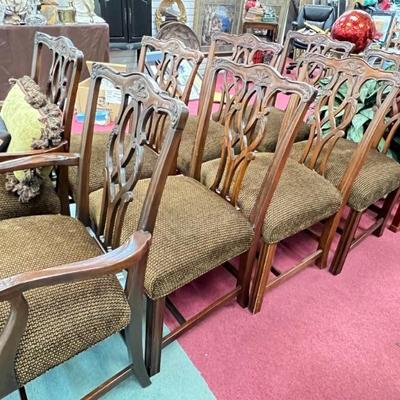 Set of 12 Chippendale stye chairs