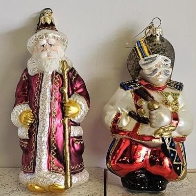 (2) Polish Mercury Glass Christmas Ornaments
