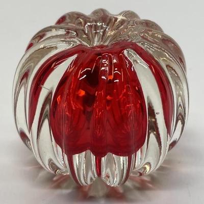 Art Glass Paperweight 2.5in W x 2.5in T