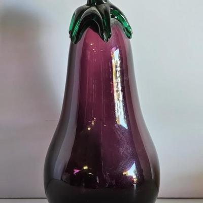 Vintage Blenko Glass Handblown Eggplant