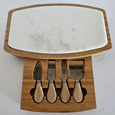 Marble Cheese Tray w/ Hidden Utensils