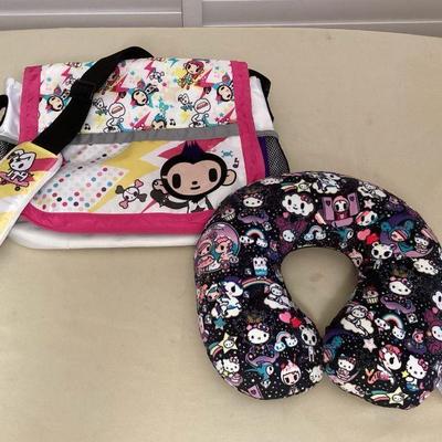 CCS090 Tokidoki Travel Neck Pillow & Messenger Book Bag