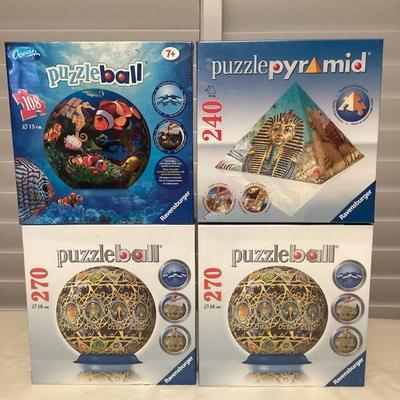 CCS098 Four Jigsaw Puzzle Balls & Pyramid New