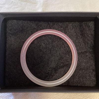 CCS003 Pink & White Jade Bangle Bracelet New