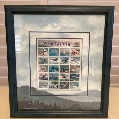 CCS052 Framed Classic American Aircraft US Postal Stamps