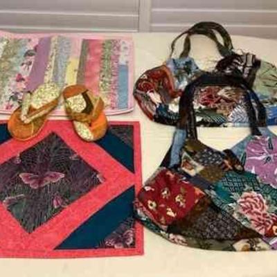 CCS120 Vintage Patchwork Quilt Floor Mats, Bags & House Slippers