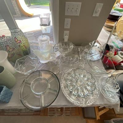 Glass serving dishes