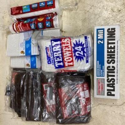 #9042 • New Tarps, Plastic Sheeting, Tub Mats and Towels