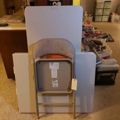 #2464 • 2 Folding Tables and 1 Folding Chair