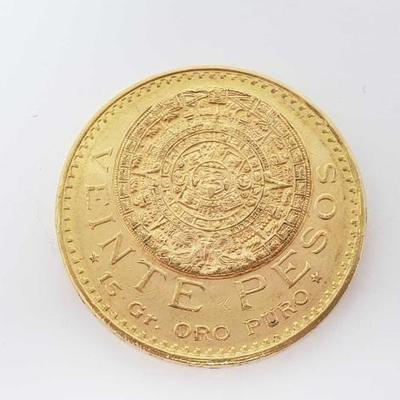 #500 • 1918 20 Pesos .900 Gold Coin, 16.6g
