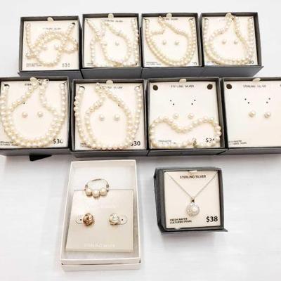 #811 â€¢ Sterling Silver, Fresh Water Cultured Pearl Necklaces, Earrings, Bracelets and Rings!
