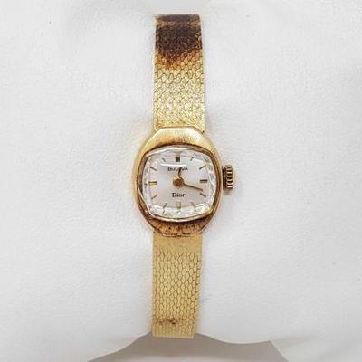 #533 â€¢ 14k Gold Bulova Dior Watch, 18.9g
