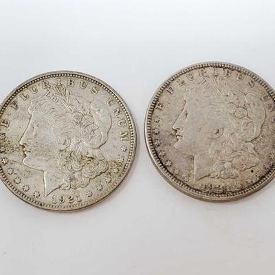 #606 â€¢ 2 1921 Denver Mint Morgan Sliver Dollars
