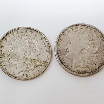 #606 • 2 1921 Denver Mint Morgan Sliver Dollars