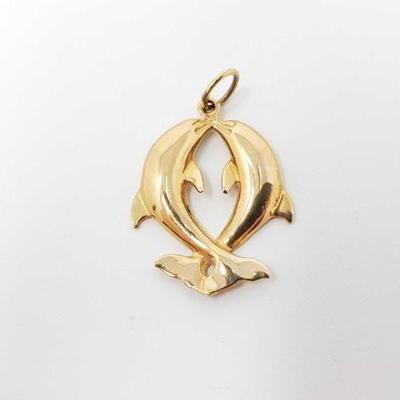 #708 â€¢ 14k Gold Dolphin Pendant, 2.6g
