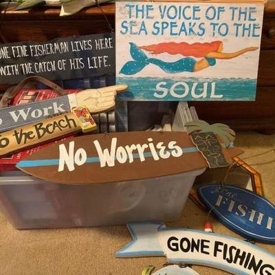 #10556 â€¢ Beach/Fishing Signs and Flameless Candles
