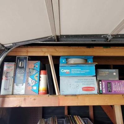 #2248 â€¢ 3 thermoses, picture frames, Corning Ware Casserole Dish, Homedics Back Pleaser, and more
