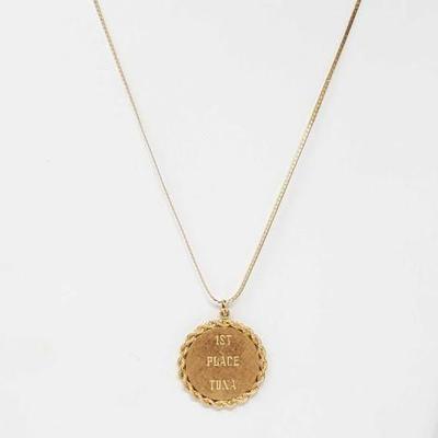 #549 â€¢ 14k Gold Chain W/ SCTC Pendant, 11.3g
