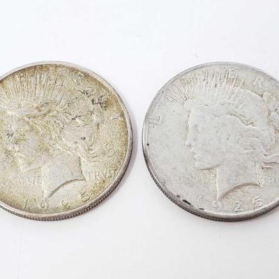 #254 â€¢ 2 1925 Silver Peace Dollars
