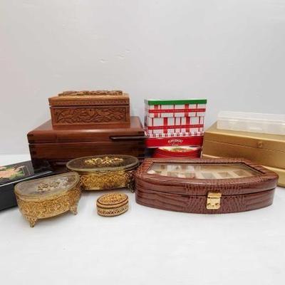 #840 â€¢ Jewelry Boxes, Tin Boxes, and an Organizer
