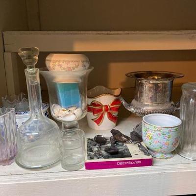 #9522 • Glassware And Plated Silver Pieces