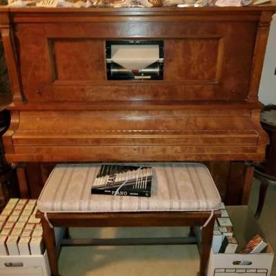 #11018 â€¢ Aeolian Player Piano, With Vintage Piano Scrolls
