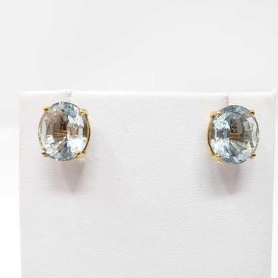 #565 â€¢ Blue topaz 14k Gold Earrings, 4.6g
