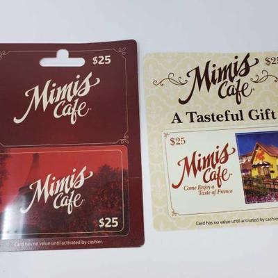 #836 â€¢ 2 Mimis Cafe Gift Cards
