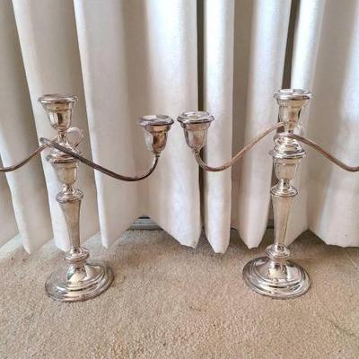 #10054 • 2 Sterling Silver Candlestick Holders
