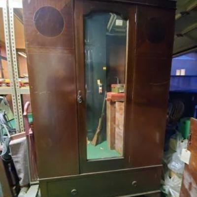 #13548 • Vintage Wardrobe with Mirror
