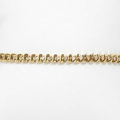 #681 â€¢ 14k Gold Bracelet With Diamonds, 9.2g
