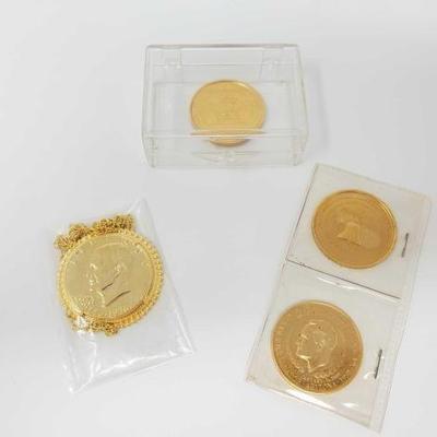 #434 â€¢ 3 Goldwater Freedom Dollars, 1 Goldwater Freedom Dollar Necklace
