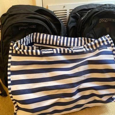 #10078 â€¢ 2 Jansport Backpacks and a Chicoâ€™s Beach Bag
