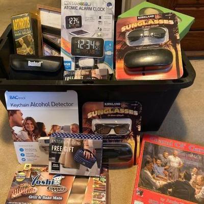 #9540 • Bush bell Binoculars, Sunglasses, Wine Pitcher, Puzzle, Blank Cards and More