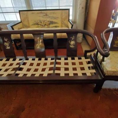 #13542 • Vintage Couch and Accent Chair