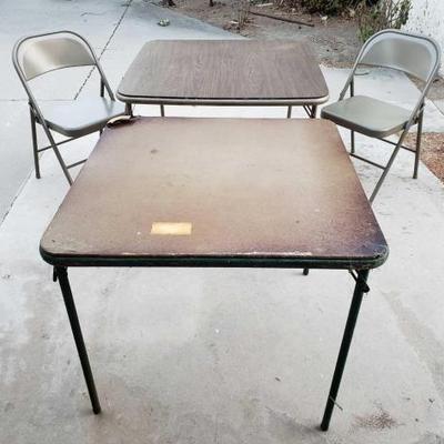#13002 â€¢ 2 Fold Up Chairs And 2 Fold Up Tables
