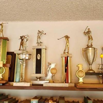 #8608 â€¢ Approx 23 Golfing Trophies 24k Golf Tees
