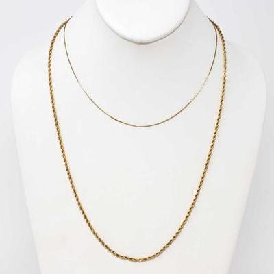 #572 â€¢ Two 14k Gold Filled Chains, 10.1g
