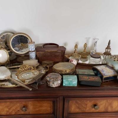 #2230 â€¢ Vintage Perfume Bottles, Jewerly Boxes, Mirrors, and More
