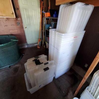 #2924 • 30 Plastic Totes With Lids