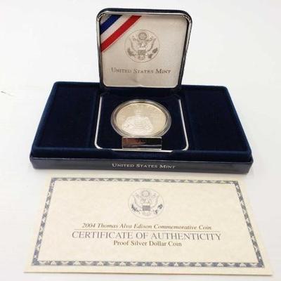 #844 • 2004 Thomas Alva Edison Commemorative Silver Dollar