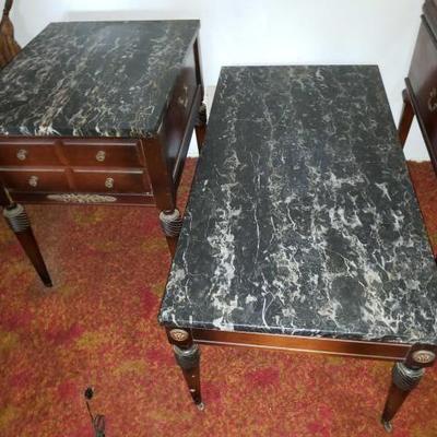 #13012 â€¢ Marble Coffee Table With Matching End Table