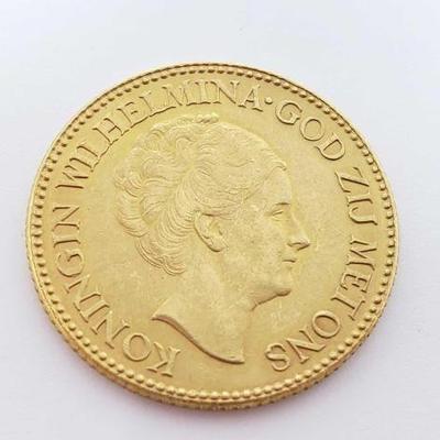 #507 â€¢ 10 Gulden Wilhelmina 1926 .900 Gold Coin, 6.7g
