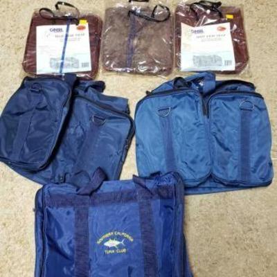 #2358 • 3 So Cal Tuna Club Bags and 3 Bait Fish Traps