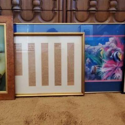 #13010 â€¢ 5 Pieces Of Framed Artwork
